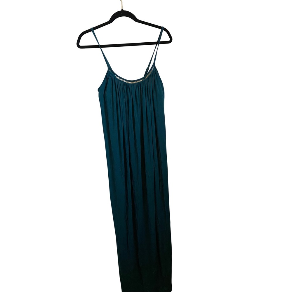 JJ Winks  Maxi Gown Peacock Teal Modal Sleepwear Dress Medium